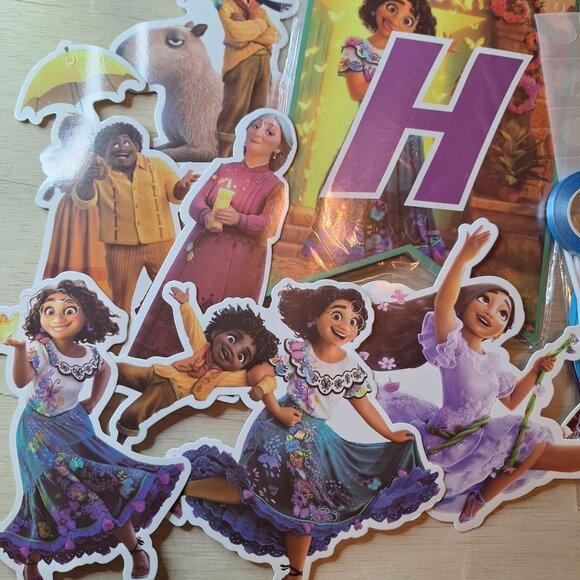 Encanto Themed Birthday Party Decoration Set Streamer Banner Cake Topper - Picture 3 of 4